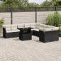 Preview: ARDEBO.de - 11-tlg. Garten-Sofagarnitur mit Kissen Schwarz Poly Rattan