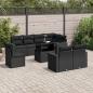 Preview: ARDEBO.de - 9-tlg. Garten-Sofagarnitur mit Kissen Schwarz Poly Rattan