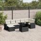 Preview: ARDEBO.de - 8-tlg. Garten-Sofagarnitur mit Kissen Schwarz Poly Rattan