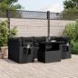 Preview: ARDEBO.de - 7-tlg. Garten-Sofagarnitur mit Kissen Schwarz Poly Rattan