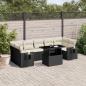 Preview: ARDEBO.de - 8-tlg. Garten-Sofagarnitur mit Kissen Schwarz Poly Rattan