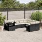 Preview: ARDEBO.de - 10-tlg. Garten-Sofagarnitur mit Kissen Schwarz Poly Rattan