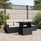 Preview: ARDEBO.de - 5-tlg. Garten-Sofagarnitur mit Kissen Schwarz Poly Rattan