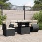 Preview: ARDEBO.de - 6-tlg. Garten-Sofagarnitur mit Kissen Schwarz Poly Rattan