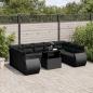 Preview: ARDEBO.de - 10-tlg. Garten-Sofagarnitur mit Kissen Schwarz Poly Rattan