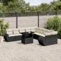 Preview: ARDEBO.de - 11-tlg. Garten-Sofagarnitur mit Kissen Schwarz Poly Rattan