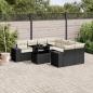 Preview: ARDEBO.de - 9-tlg. Garten-Sofagarnitur mit Kissen Schwarz Poly Rattan