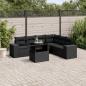 Preview: ARDEBO.de - 7-tlg. Garten-Sofagarnitur mit Kissen Schwarz Poly Rattan