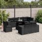 Preview: ARDEBO.de - 9-tlg. Garten-Sofagarnitur mit Kissen Schwarz Poly Rattan