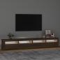 Preview: TV-Schrank mit LED-Leuchten Braun Eichen-Optik 240x35x40 cm