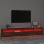 Preview: TV-Schrank mit LED-Leuchten Braun Eichen-Optik 240x35x40 cm