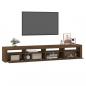 Preview: TV-Schrank mit LED-Leuchten Braun Eichen-Optik 240x35x40 cm