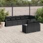 Preview: ARDEBO.de - 8-tlg. Garten-Sofagarnitur mit Kissen Schwarz Poly Rattan