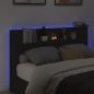 Preview: LED-Kopfteil mit Ablagen Schwarz 160x16,5x103,5 cm