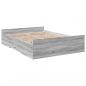 Preview: Bettgestell mit Schubladen Grau Sonoma 120x190 cm Holzwerkstoff