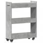 Preview: ARDEBO.de - Schrank mit Rollen Betongrau 60x22x79 cm Holzwerkstoff