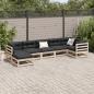 Preview: 7-tlg. Garten-Sofagarnitur mit Kissen Massivholz Kiefer