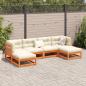 Preview: 6-tlg. Garten-Sofagarnitur Wachsbraun Massivholz Kiefer