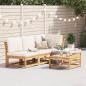 Preview: ARDEBO.de - 5-tlg. Garten-Lounge-Set mit Kissen Massivholz Akazie