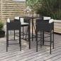 Preview: ARDEBO.de - 5-tlg. Gartenbar-Set mit Kissen Schwarz Poly Rattan