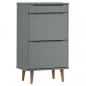 Preview: Schuhschrank MOLDE Grau 59,5x35x103 cm Massivholz Kiefer