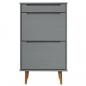 Preview: Schuhschrank MOLDE Grau 59,5x35x103 cm Massivholz Kiefer