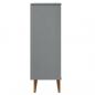 Preview: Schuhschrank MOLDE Grau 59,5x35x103 cm Massivholz Kiefer