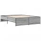 Preview: Bettgestell Grau Sonoma 140x200 cm Holzwerkstoff und Metall