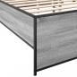 Preview: Bettgestell Grau Sonoma 140x200 cm Holzwerkstoff und Metall