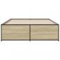 Preview: Bettgestell Sonoma-Eiche 135x190 cm Holzwerkstoff und Metall