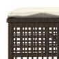 Preview: 4-tlg. Garten-Sofagarnitur mit Kissen Braun Poly Rattan Glas