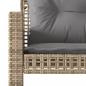 Preview: 4-tlg. Garten-Sofagarnitur mit Kissen Beige Poly Rattan Glas