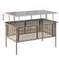 Preview: 4-tlg. Garten-Sofagarnitur mit Kissen Beige Poly Rattan Glas