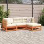 Preview: 4-tlg. Garten-Sofagarnitur Wachsbraun Massivholz Kiefer