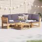 Preview: ARDEBO.de - 5-tlg. Garten-Lounge-Set mit Kissen Massivholz Akazie