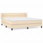 Preview: ARDEBO.de - Boxspringbett mit Matratze Creme 160x200 cm Stoff