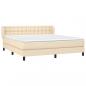 Preview: Boxspringbett mit Matratze Creme 160x200 cm Stoff