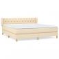 Preview: Boxspringbett mit Matratze Creme 160x200 cm Stoff