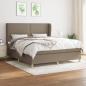 Preview: ARDEBO.de - Boxspringbett mit Matratze Taupe 180x200 cm Stoff