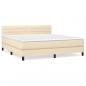 Preview: Boxspringbett mit Matratze Creme 160x200 cm Stoff