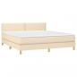 Preview: Boxspringbett mit Matratze Creme 160x200 cm Stoff