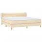 Preview: Boxspringbett mit Matratze Creme 160x200 cm Stoff