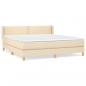 Preview: Boxspringbett mit Matratze Creme 160x200 cm Stoff