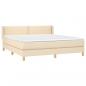 Preview: Boxspringbett mit Matratze Creme 160x200 cm Stoff