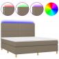 Preview: Boxspringbett mit Matratze & LED Taupe 180x200 cm Stoff