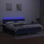 Preview: Boxspringbett mit Matratze & LED Creme 160x200 cm Stoff