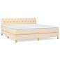 Preview: Boxspringbett mit Matratze Creme 160x200 cm Stoff