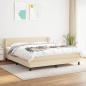 Preview: ARDEBO.de - Boxspringbett mit Matratze Creme 160x200 cm Stoff