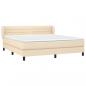 Preview: Boxspringbett mit Matratze Creme 160x200 cm Stoff