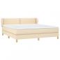 Preview: Boxspringbett mit Matratze Creme 160x200 cm Stoff